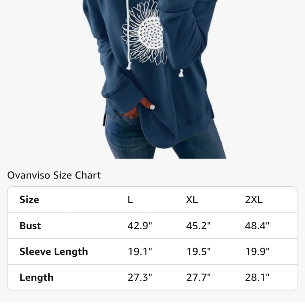 Sunfower Loose Fit Long Sleeve Hoodie Pullover Size XXL - Picture 4 of 6
